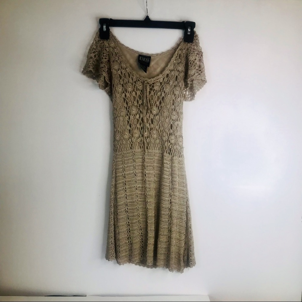 B.Moss Lace Womens Short Sleave Shirt M